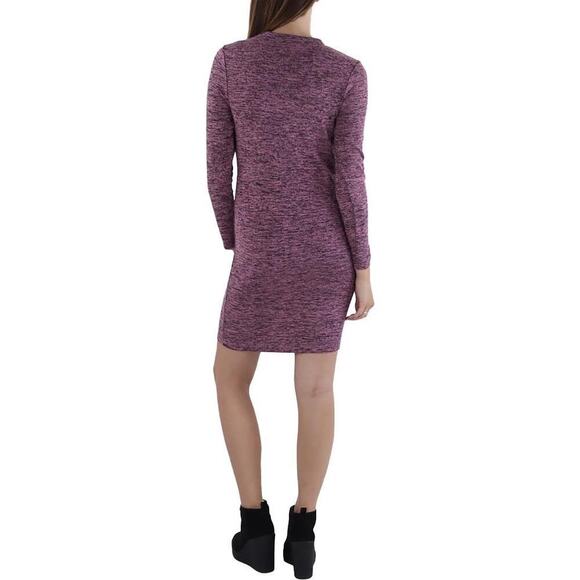 French Connection Sweeter Sweater Dress Long Sleeve Bodycon Mini Rose Bloom M - Picture 3 of 9